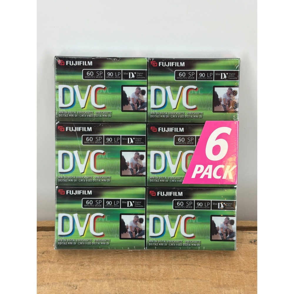 Fujifilm DVC Mini DV Digital Videocassette 60 SP 90 LP 6-Pack Sealed New Tapes